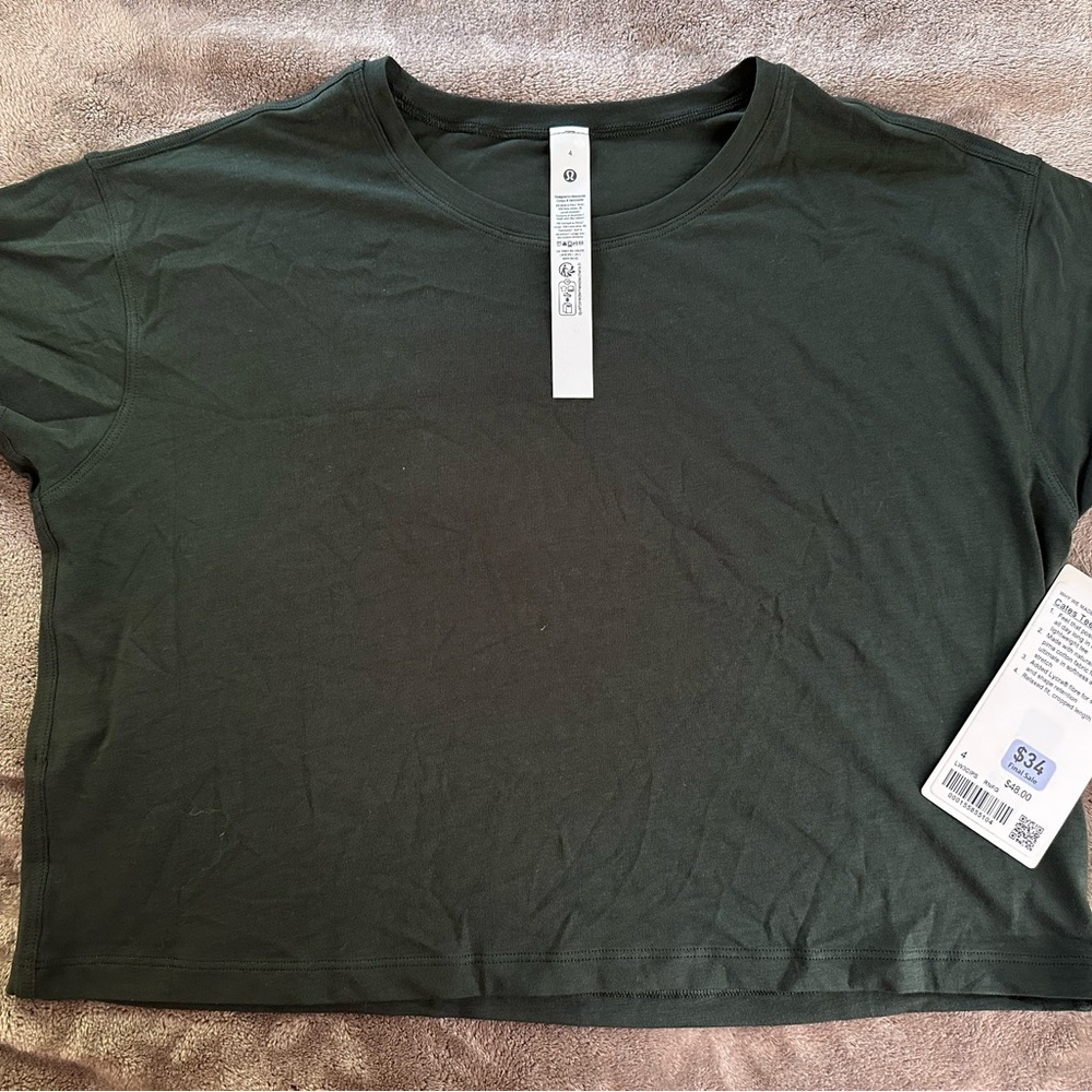 Lululemon Athletica Hunter Green Cates Crop T-Shirt